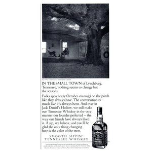 1993 Jack Daniels Whiskey Vintage Print Ad Tire Swing Covered Porch Wall Art